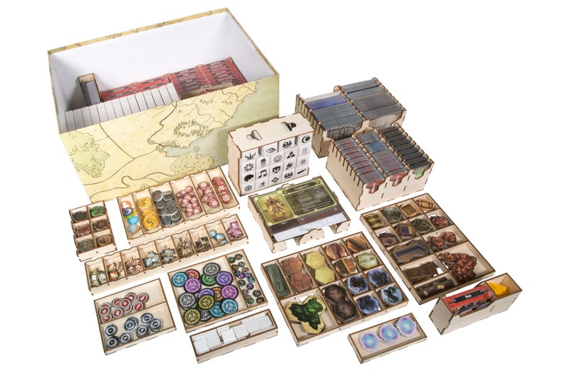 The Broken Token Game Organizer Compatible with Gloomhaven - Wooden Game Organizing Box with Multiple Trays and Dividers - Image 4